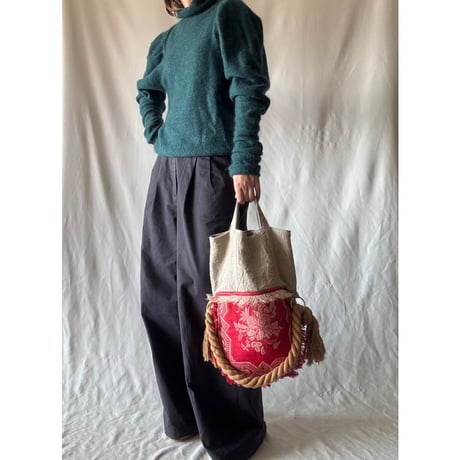 ”upcycle" bicolor 2way bag (doily)