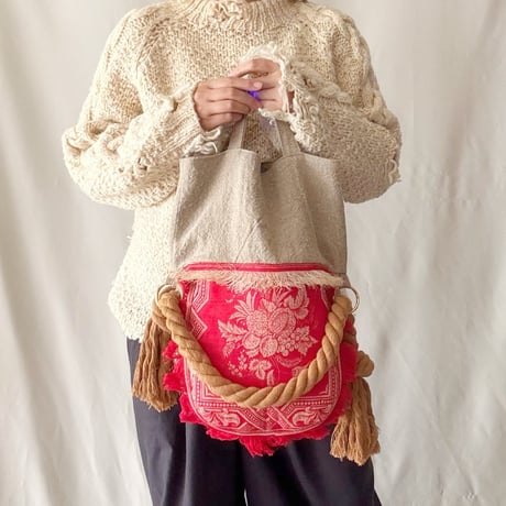 ”upcycle" bicolor 2way bag (doily)