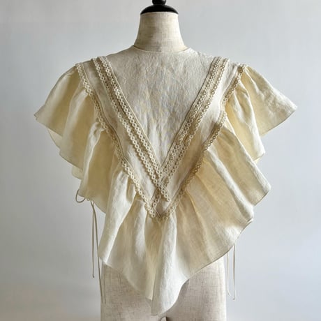 European linen scarf collar (white race) "c"