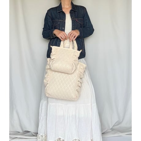 gather tote bag　（beige)