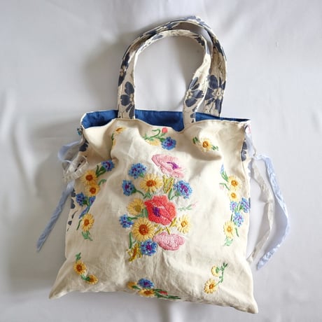 "upcycle" vintage embroidery bag