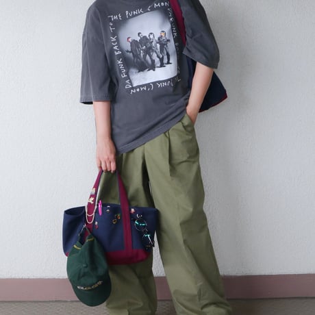 canvas tote bag (navy & bordeaux)