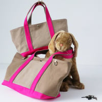 canvas tote bag (mushroom & pink)