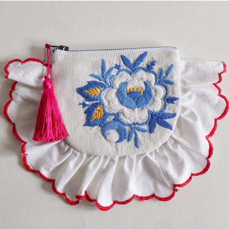 vintage embroidery pouch "d"
