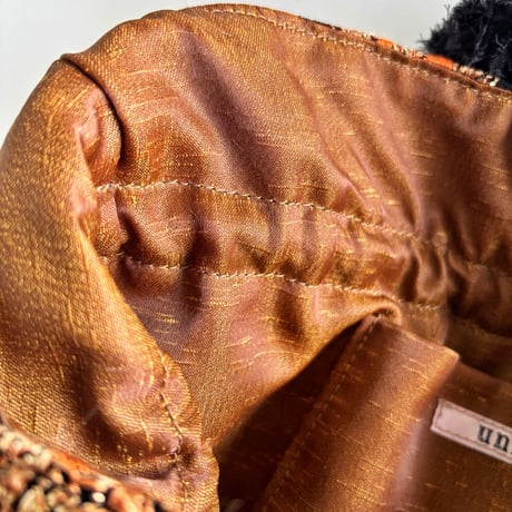 "upcycle"  vintage skirt  drawstring bag
