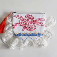 vintage embroidery pouch "c"