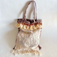 "upcycle" vintage lace  bag  (old rose)