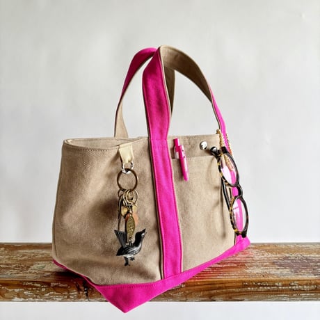 canvas tote bag (mushroom & pink)