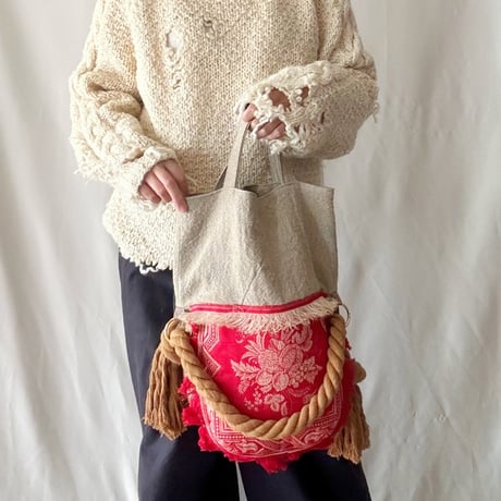 ”upcycle" bicolor 2way bag (doily)