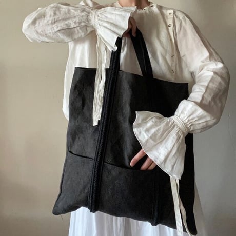 french linen herringbone bag