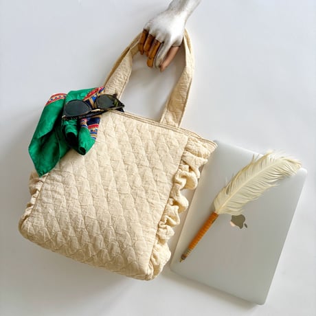 gather tote bag　（beige)