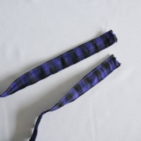 italian linen gingham check  bag (blue)
