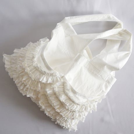shirring pocket cotton bag (off white)