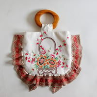 embroidery wood handle bag (flower)