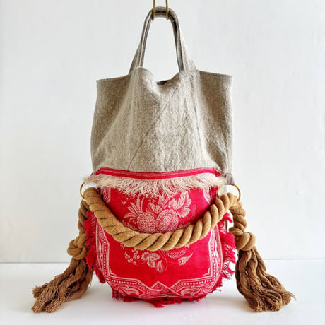 ”upcycle" bicolor 2way bag (doily)