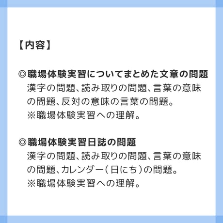 【 ダウンロード商品 】PDF書籍『高等特別支援学校 入学者選抜試験 模擬問題 文章読解問題セット（Bセット・ハーフセット商品販売）【ヨコ書き】』