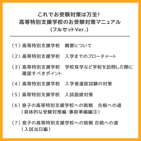 【 ダウンロード商品 】PDF書籍『これでお受験対策は万全！	高等特別支援学校のお受験対策マニュアル（フルセット商品販売）』