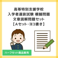 【 ダウンロード商品 】PDF書籍『高等特別支援学校 入学者選抜試験 模擬問題 文章読解問題セット（Aセット・ハーフセット商品販売）【ヨコ書き】』
