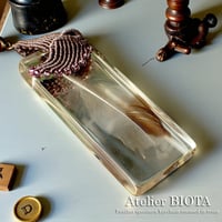 羽毛樹脂封入標本キーホルダー