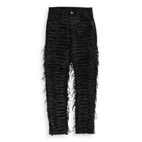 fringe black pants