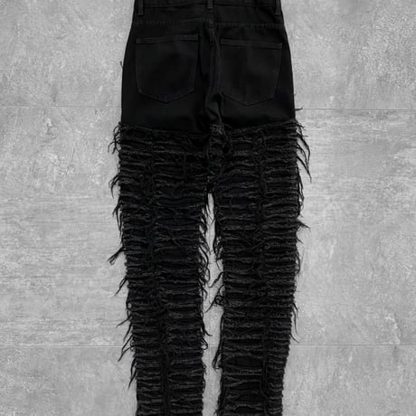 fringe black pants