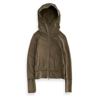 high-necked hoodie