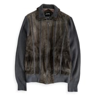 suede leather & knit jacket