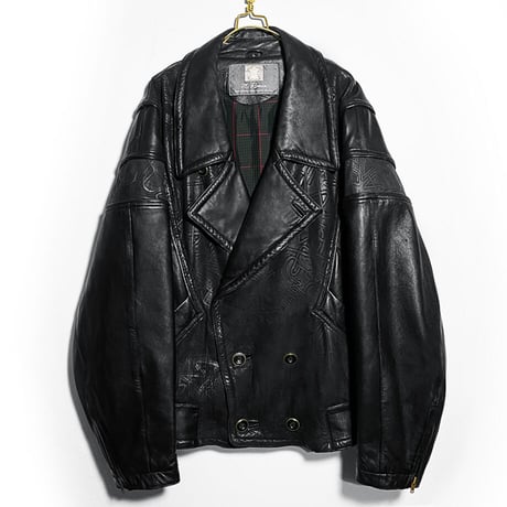 【Chrono】  Vintage special design Leather Loose Jacket