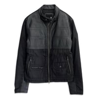 "Panelled leather × Nylon" Puffer Jacket