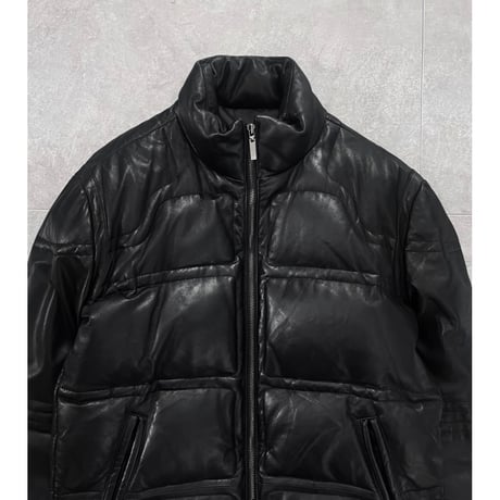 Leather padding jacket