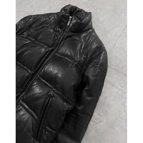 Leather padding jacket