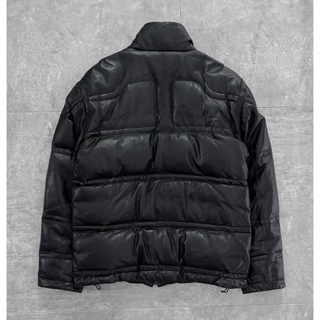 Leather padding jacket
