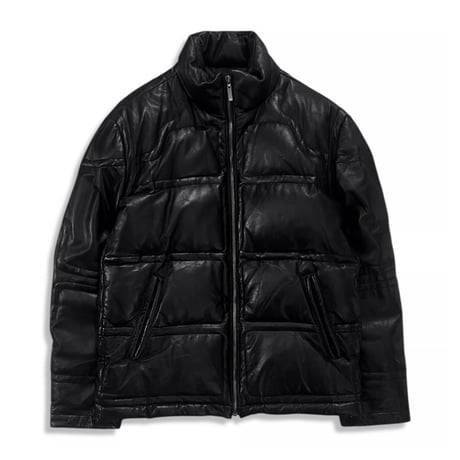 Leather padding jacket