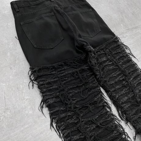 fringe black pants