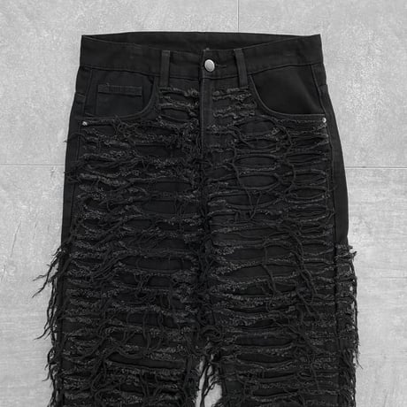 fringe black pants