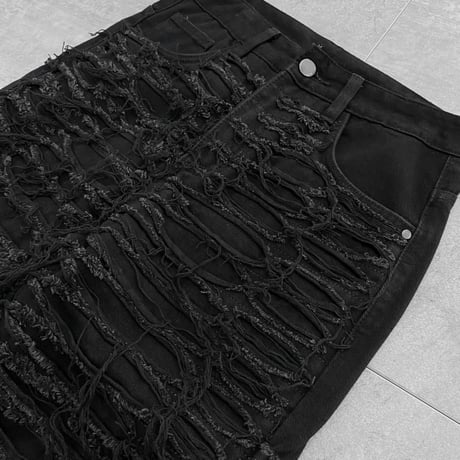 fringe black pants
