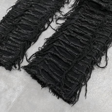 fringe black pants