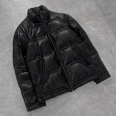 Leather padding jacket