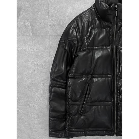 Leather padding jacket