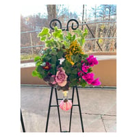 ケイ山田監修*花苗リースオーナメント付き　ブルー系　ピンク系