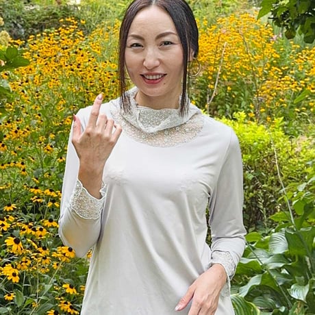 バラ色の暮し ニットジャケット カーディガン 袖レース付き ITEM