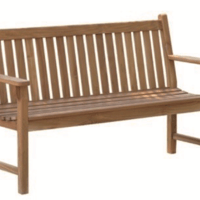 チーク材ファニチャー　Straight Back  Bench 150cm（３人掛け）