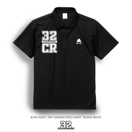 #CRG32CR | DRY KANOKO POLO SHIRT | BLACK WHITE