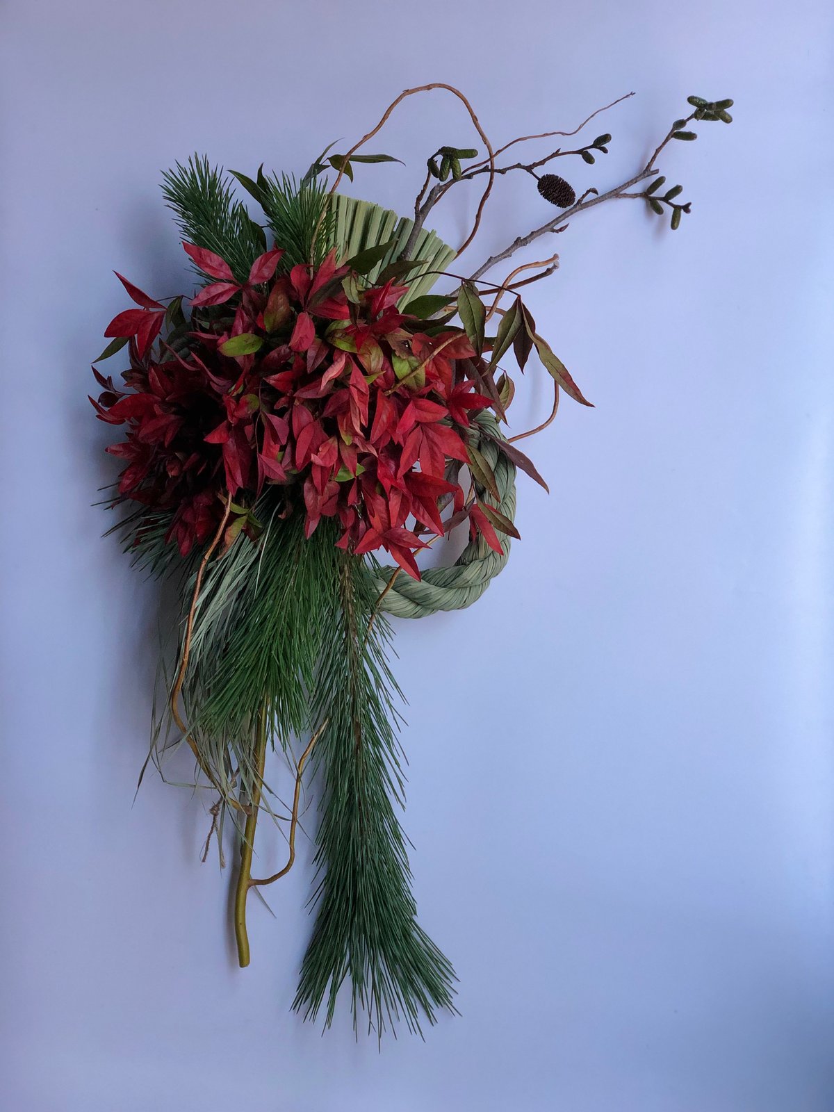 おたふく南天と松のお正月飾り | botanical driedflower works