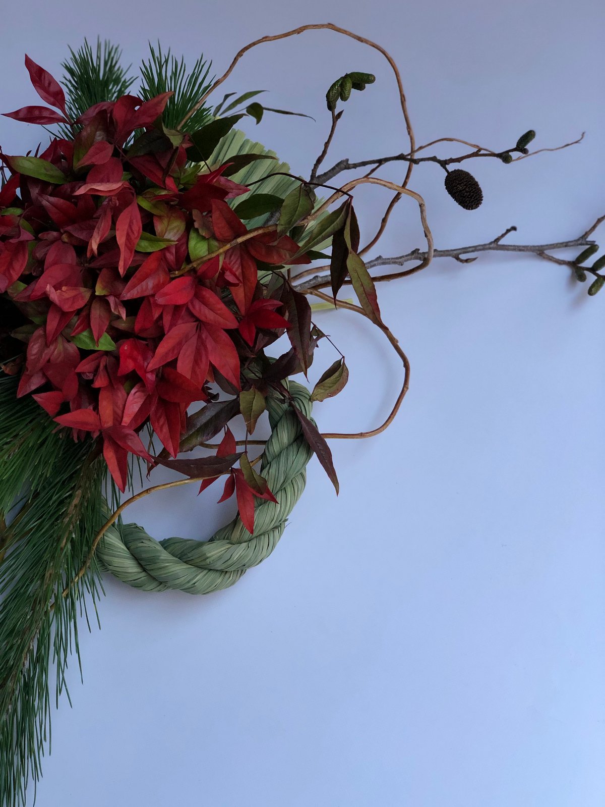 おたふく南天と松のお正月飾り | botanical driedflower works