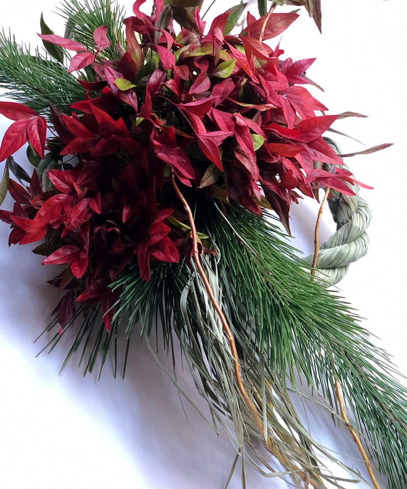 おたふく南天と松のお正月飾り | botanical driedflower works