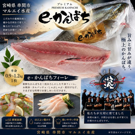 マルエイ水産　e-かんぱちフィーレ：半身0.9～1.2㎏　1枚【串間市】