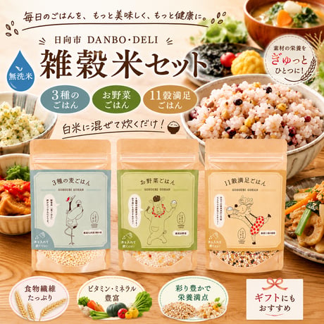 毎日のごはんを、もっと美味しく、もっと健康に。DNBO*DELI　ごほうびごはん（3種セット）【日向市】