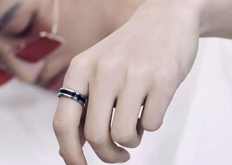 シルバーベースリング ブラック＆ホワイトリング | Heimy Accesories
