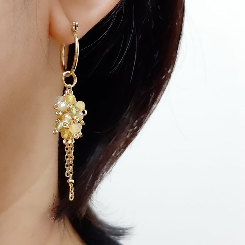 優しい春色 じゃらじゃら 2way フープピアス/イヤリング | そそ-楚々-